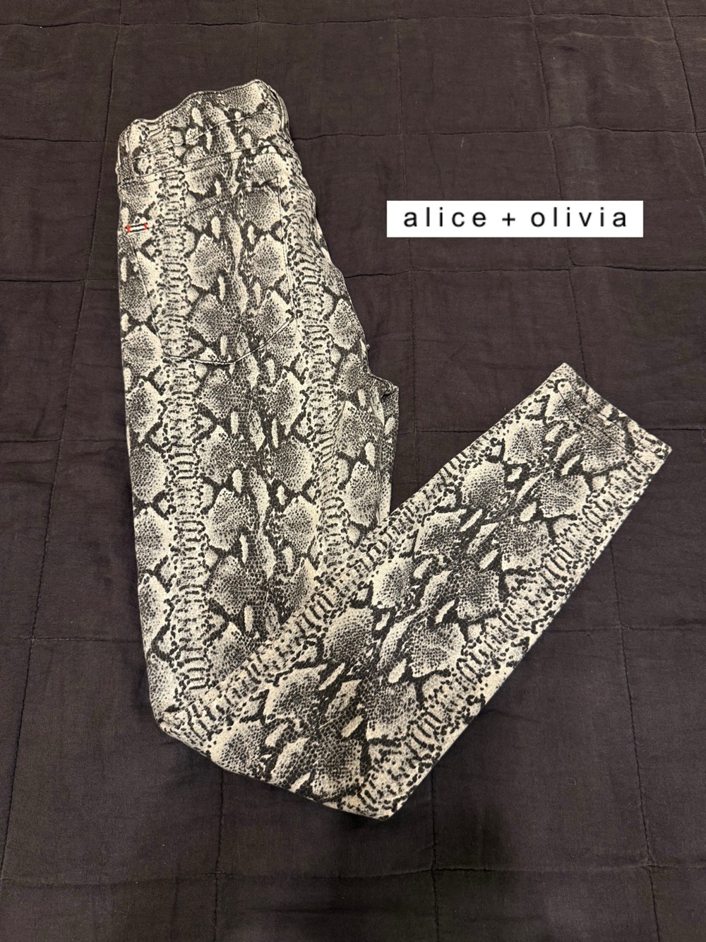 Alice + Olivia skinny snake print denim pants